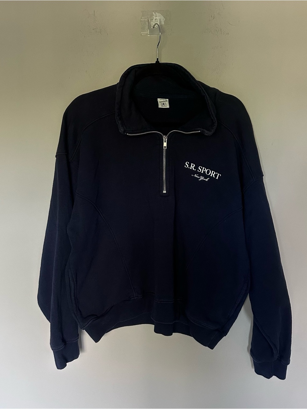 Sporty & Rich Navy Half-Zip Pullover